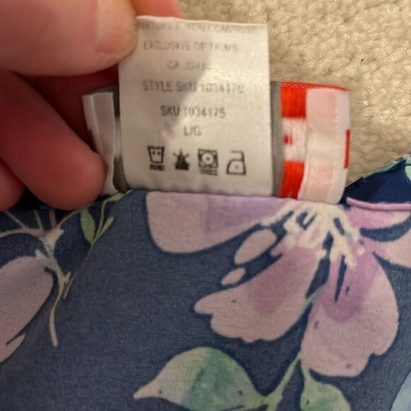 White Cross Womens Scrub Healthcare Top Size Large , Tropical Pink & Blue - Picture 5 of 7